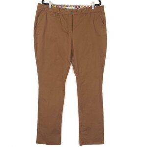 Boden Chino Pants Trousers Size US 14L Brown Stretch Cotton Casual Women's WM353